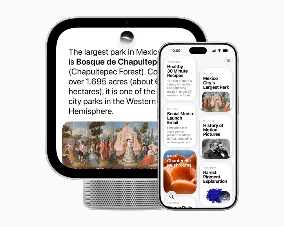 ユーザーのHomeViewとiPhone 18 Proに表示されているSiri AI。