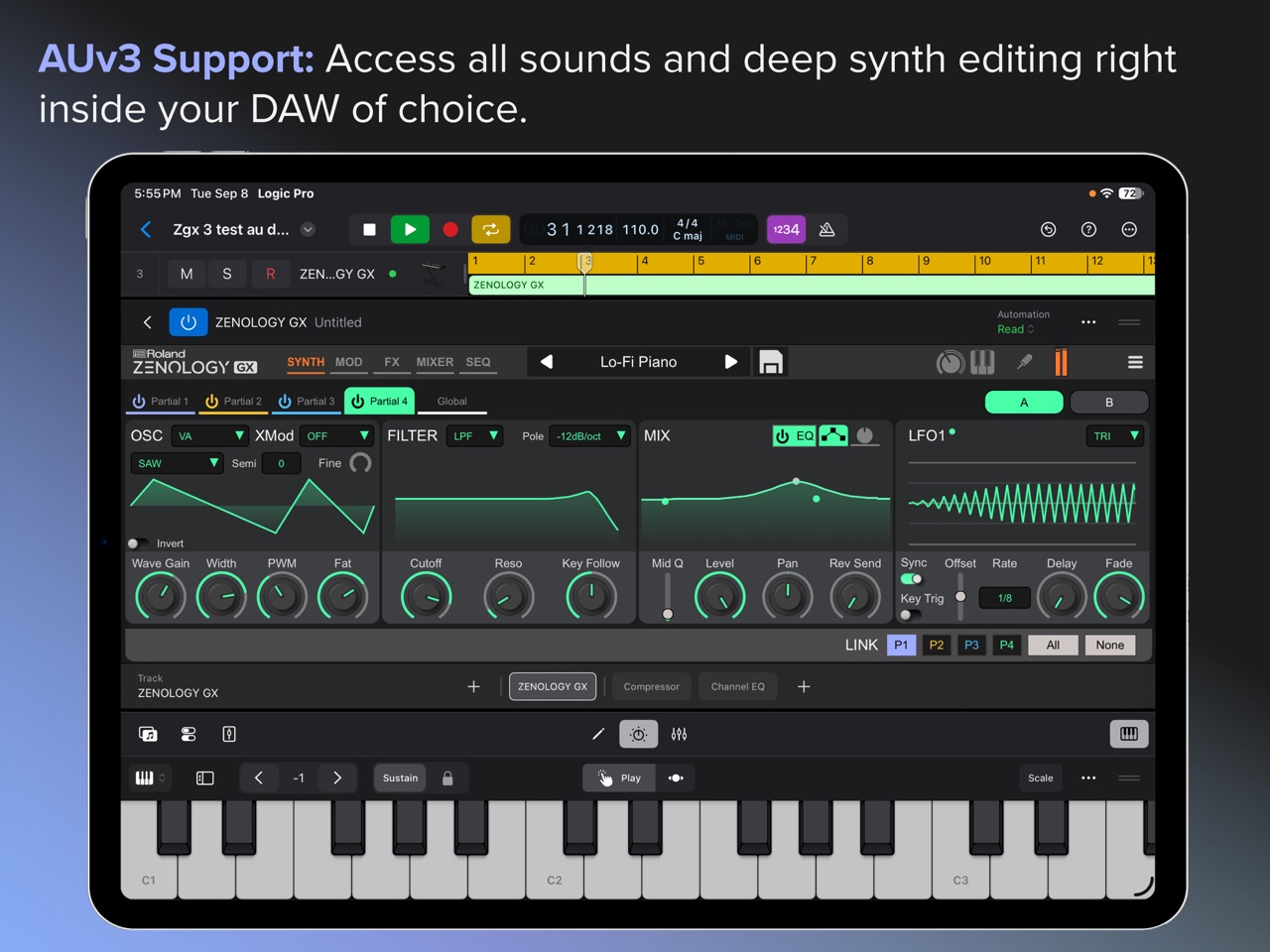 AUv3ホストアプリ連携画面