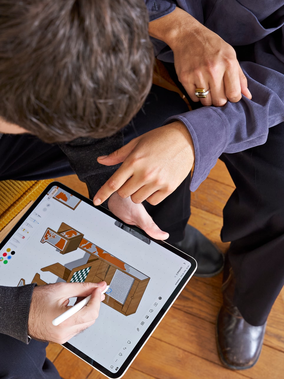 iPad ProとApple Pencilを使って「MonoAmbiente 1」の制作を行うParafernalia